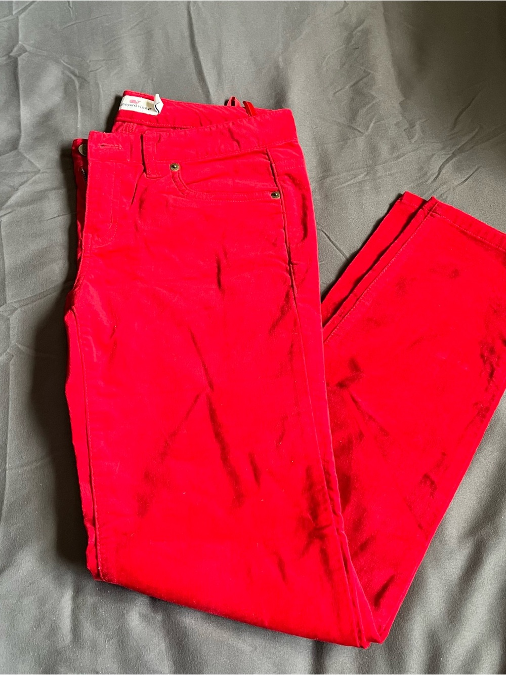 Vineyard Vines Bright Red Corduroy Pants